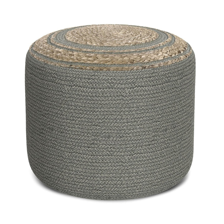 Serena Round Braided Pouf Image 3