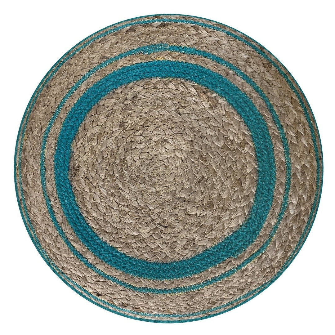 Serena Round Braided Pouf Image 4