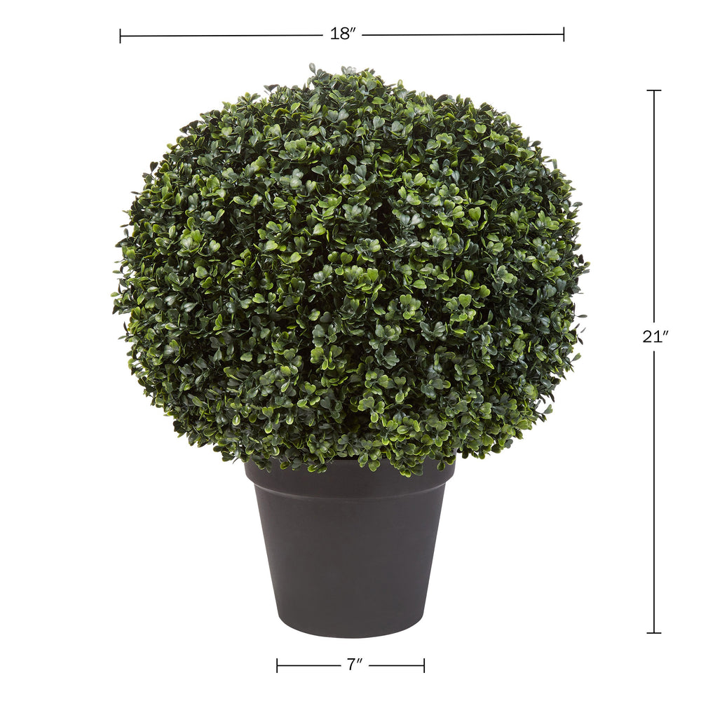 21 Inch Artificial Boxwood Plant Topiary Ball Indoor Outdoor Fake Greenery Image 2