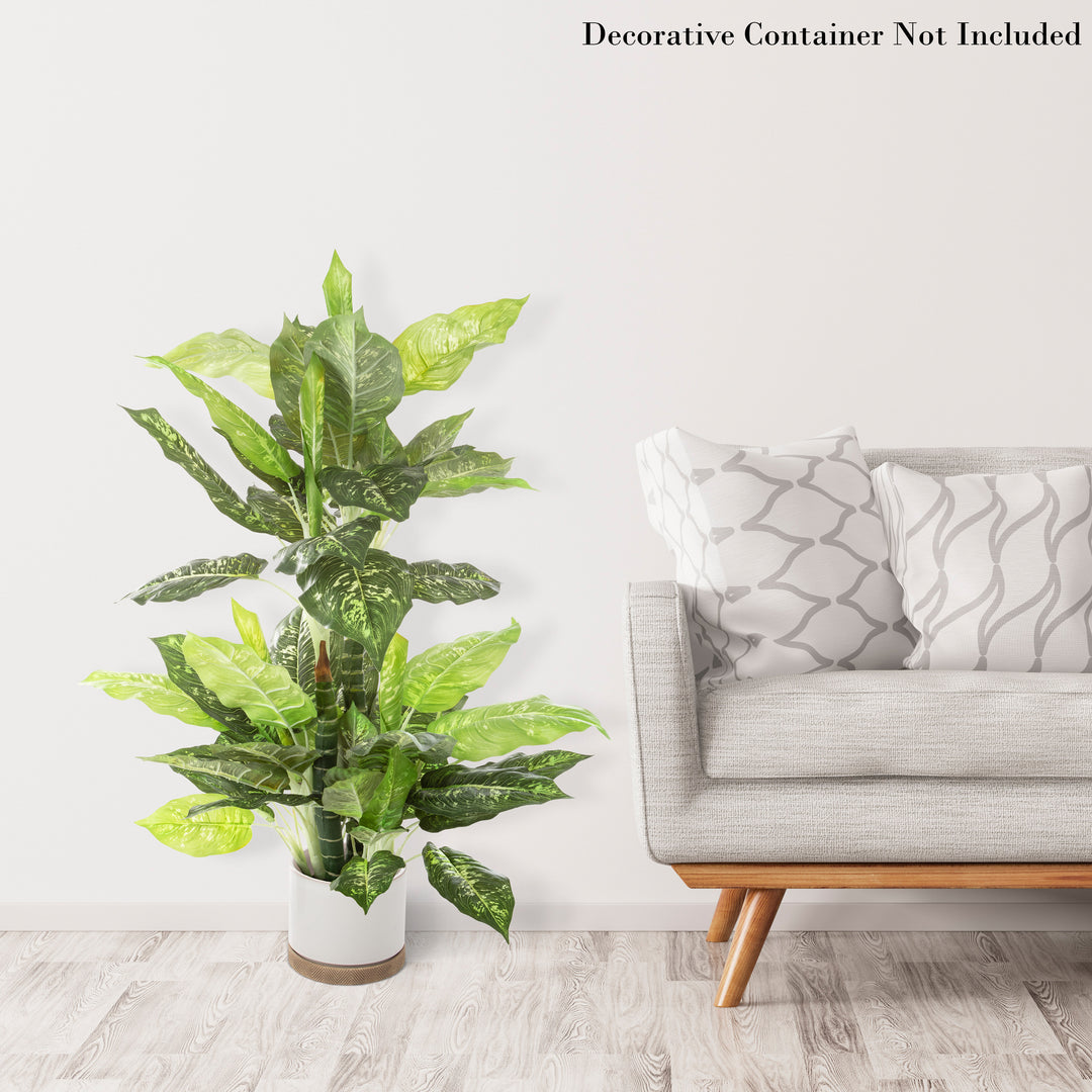 Artificial Dieffenbachia Plant 40 Inch Faux Greenery Home Pot Image 3