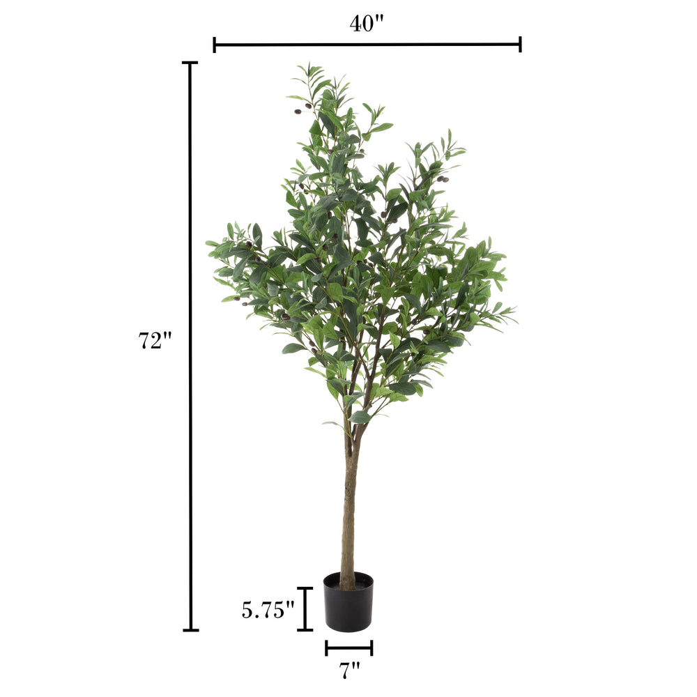 Artificial Olive Tree 6-Foot Faux Plant Potted Greenery Home Image 2