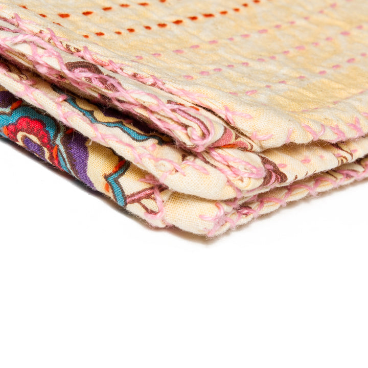 Taj Hotel Home Decor Kantha Cotton Throw | 50"x70" | 4 Image 8