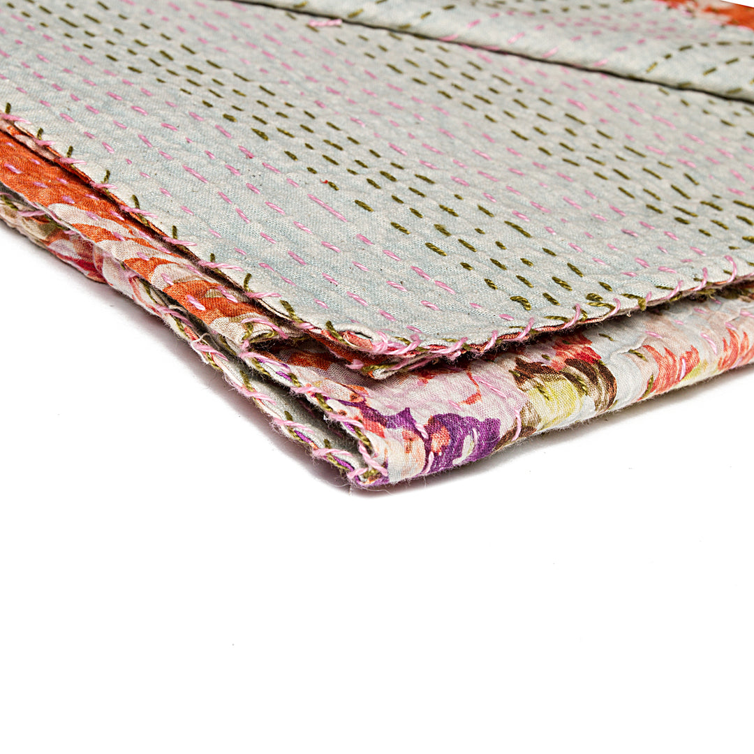 Taj Hotel Home Decor Kantha Cotton Throw | 50"x70" | 2 Image 11