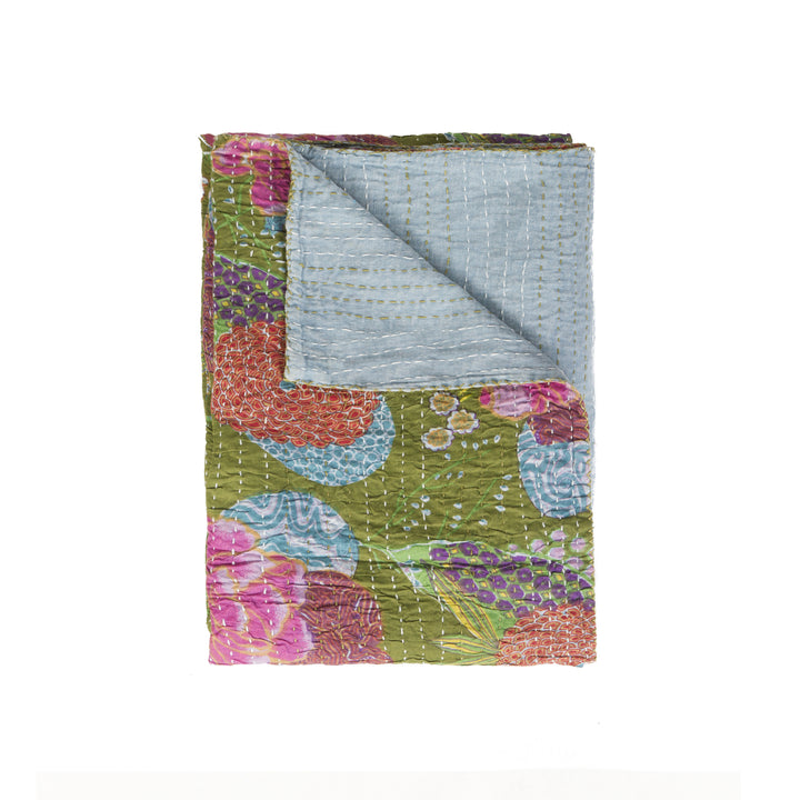 Taj Hotel Home Decor Kantha Cotton Throw | 50"x70" | 9 Image 9