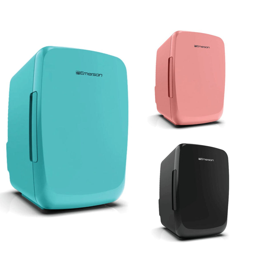 Emerson Mini Fridge 4L Portable Cooler Quiet 6 Can Capacity EFC-5000 Black Pink Turquoise Image 1