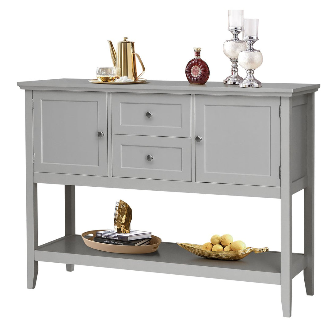 Costway Sideboard Buffet Table Wooden Console Table w/ Drawers and Storage Cabinets Blue/Brown/Gray/Beige Image 1