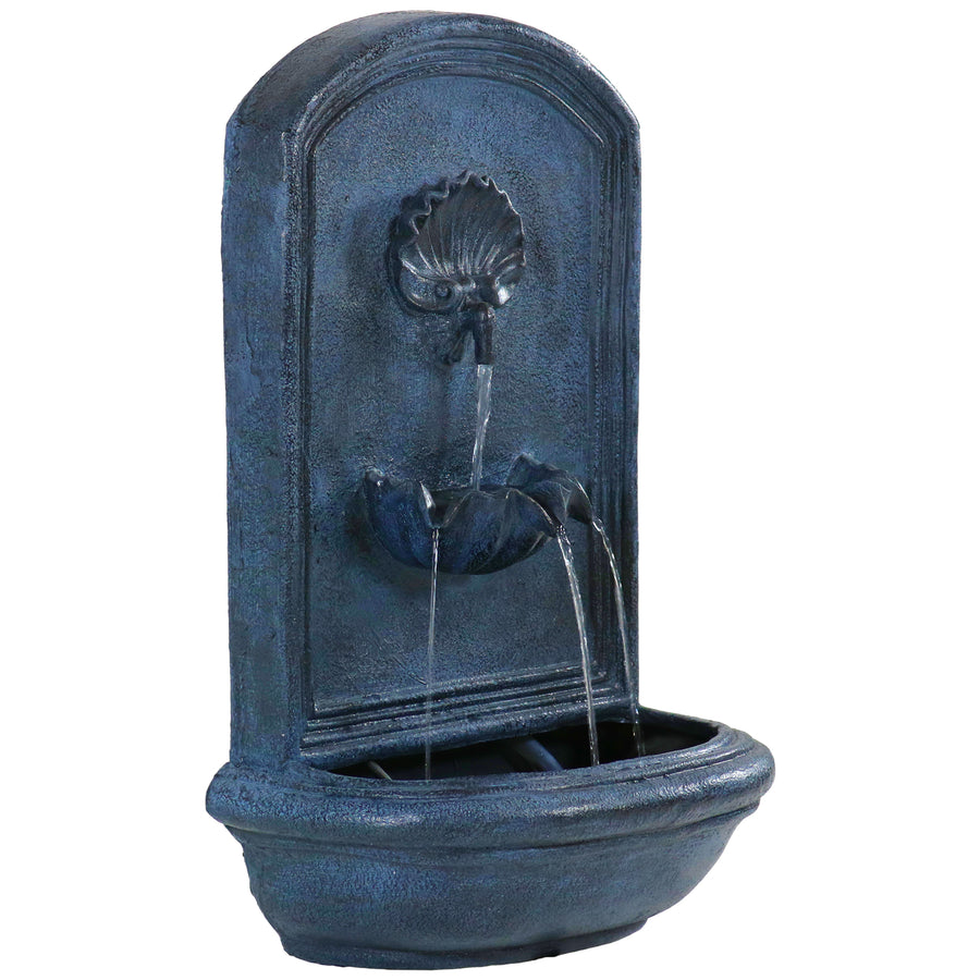 Sunnydaze Seaside Outdoor Solar Wall Fountain with Battery - Lead Image 1