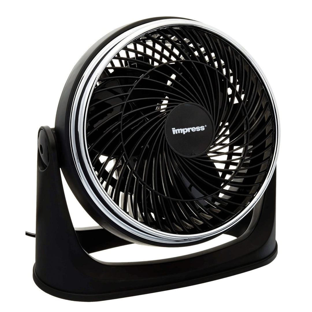 Impress 9-Inch Turbo Velocity Table Fan Black Model IM-718TC Adjustable Tilt Image 1