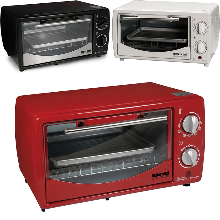 Better Chef Toaster Oven Broiler 9L Slide-Out Rack Bake Tray IM-256B Red Image 1