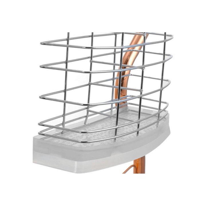 Better Chef 16 Inch Chrome R-Shaped Dish Rack 2-Level with Draining Tray Model DR-164 Image 5