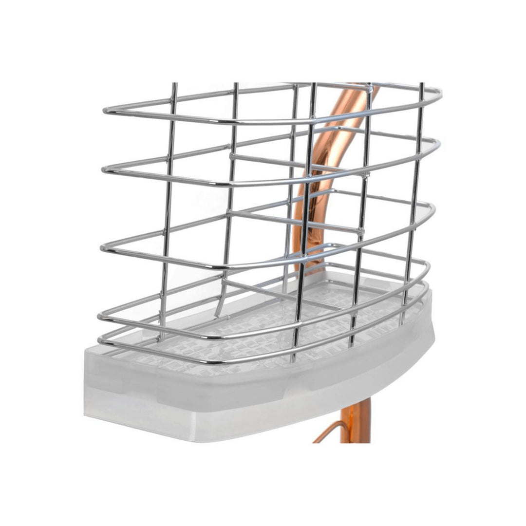 Better Chef 22 Inch Chrome Dish Rack 2 Level R-Shaped with Cutlery Holder DR-224 Image 5