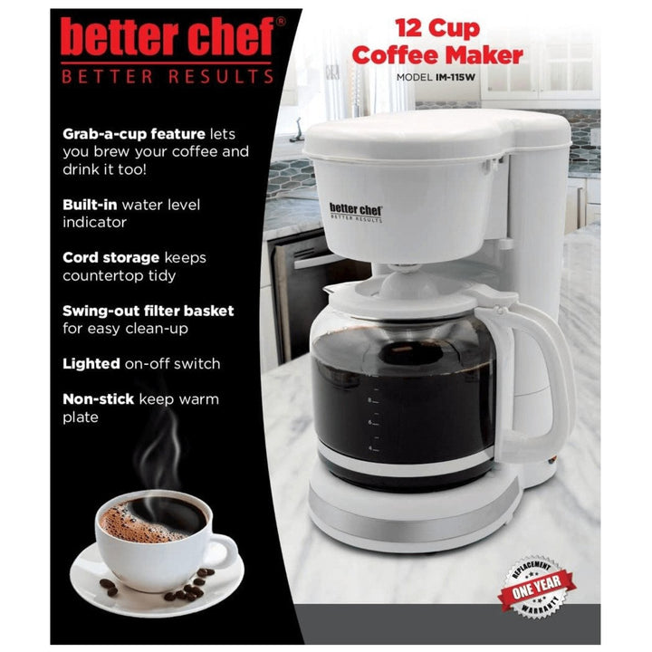 Better Chef 12 Cup Coffee Maker Black Drip Machine Model IM-116B Automatic Image 10