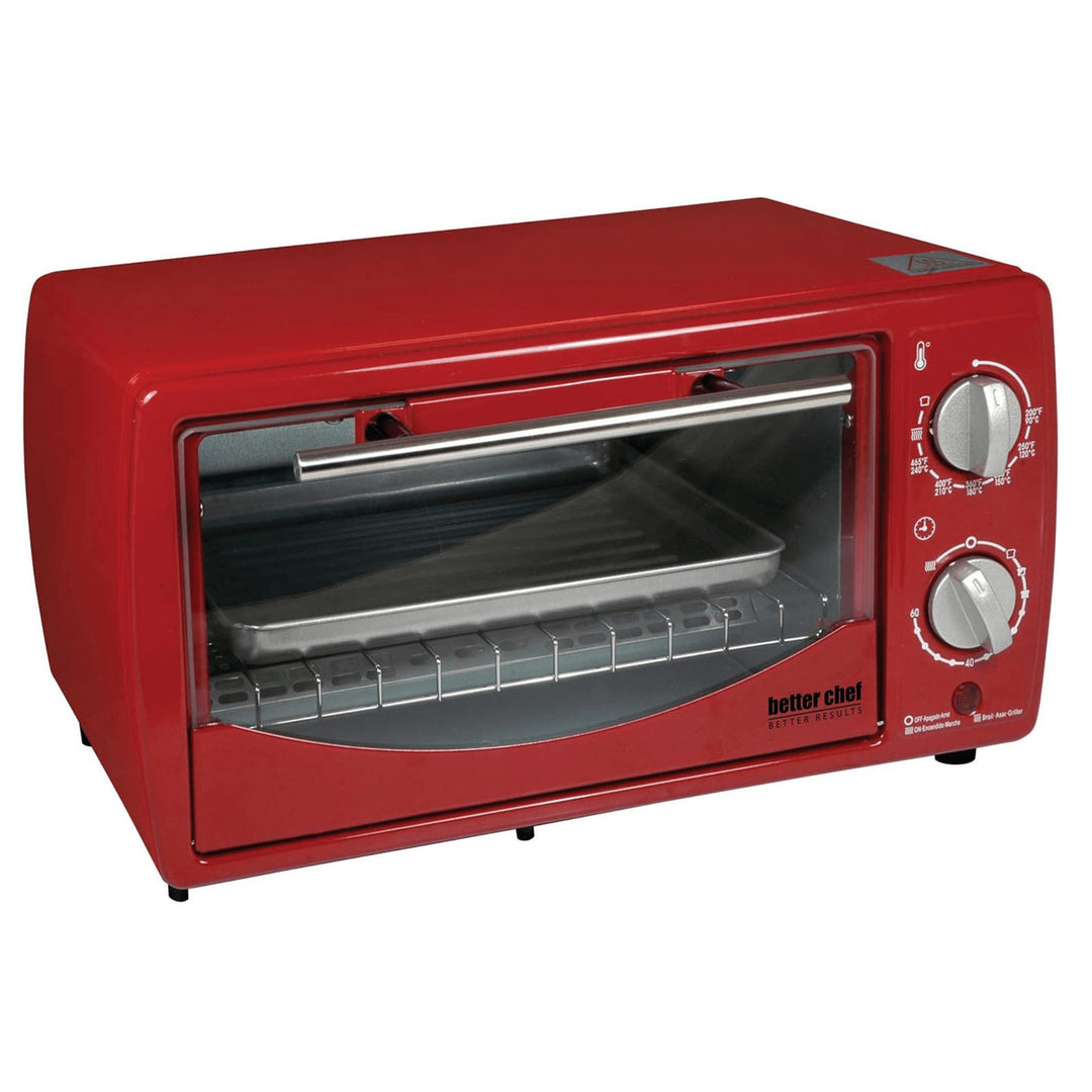 Better Chef Toaster Oven Broiler 9L Slide-Out Rack Bake Tray IM-256B Red Image 2