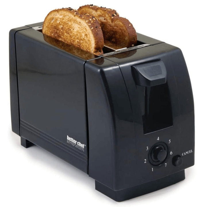 Better Chef 2-Slice Toaster Adjustable Browning with Pull-Out Crumb Tray Black Image 5