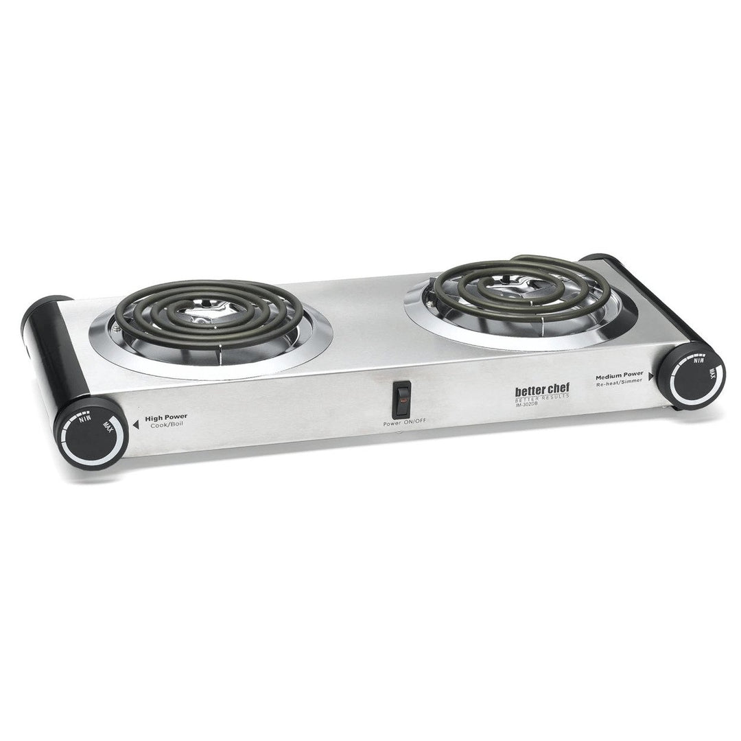 Better Chef Dual Buffet Electric Burner Stainless Steel 1500W IM-302DB Image 1