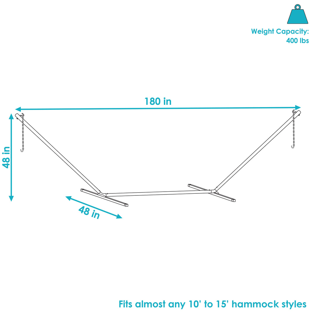 Sunnydaze Powder-Coated Steel Beam Construction Hammock Stand - 15 ft Image 3