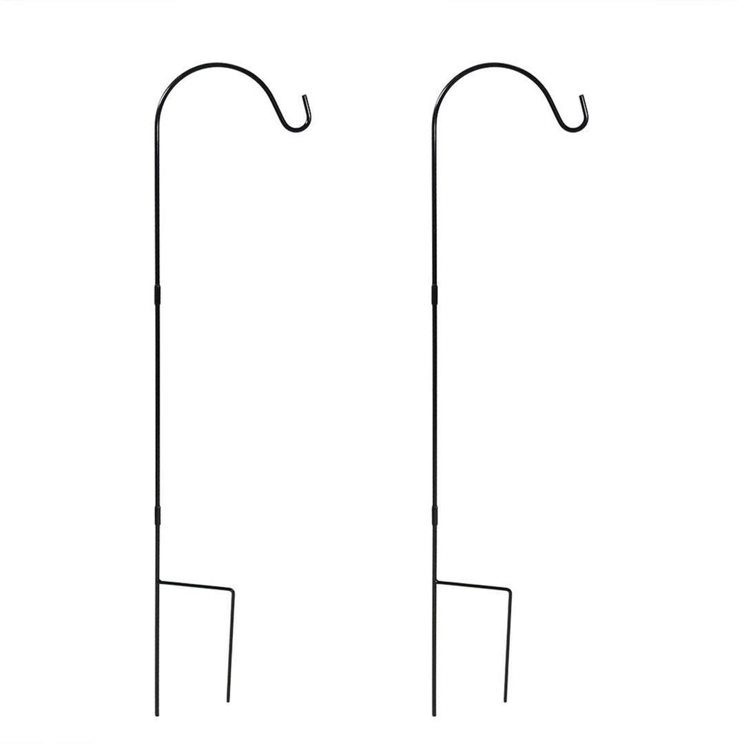 Sunnydaze Black Steel Hanging Single Shepherd Hooks - 48 in - Set of 2 Image 1