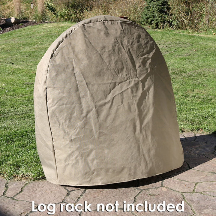 Sunnydaze 48 in Heavy-Duty Polyester Firewood Log Hoop Rack Cover - Khaki Image 2