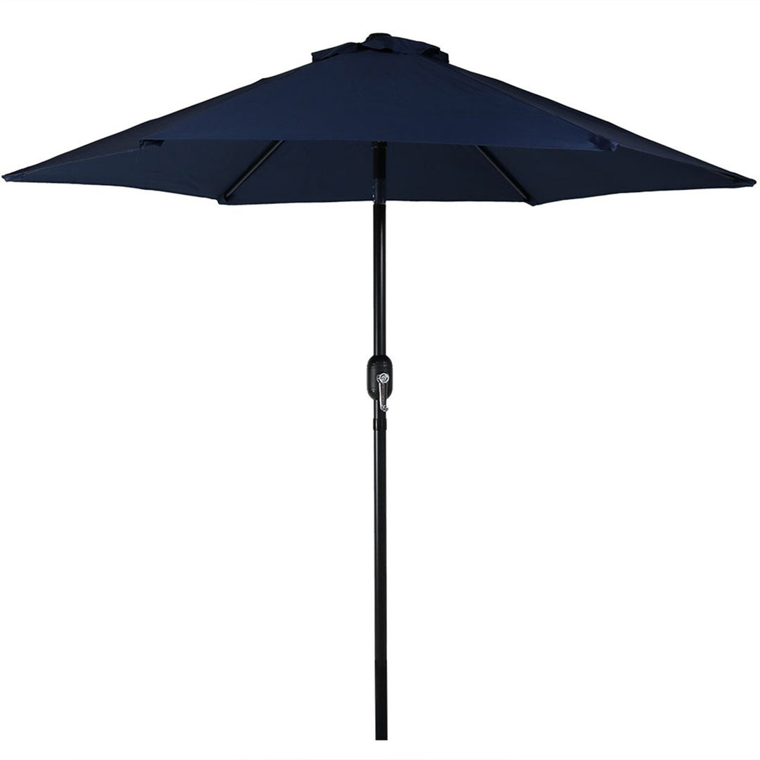 Sunnydaze 7.5 ft Aluminum Patio Umbrella with Tilt and Crank - Blue Image 1