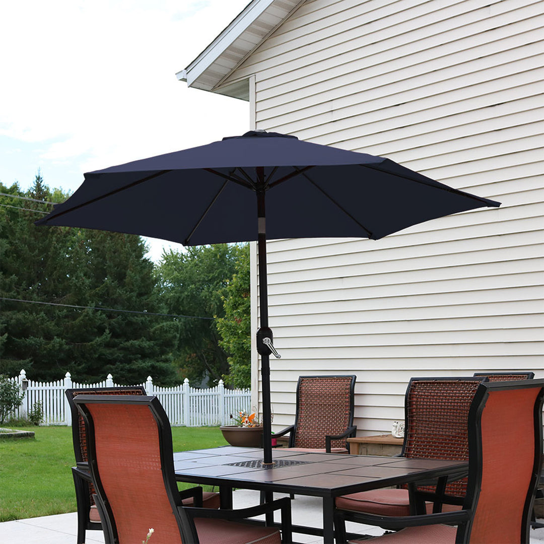 Sunnydaze 7.5 ft Aluminum Patio Umbrella with Tilt and Crank - Blue Image 4