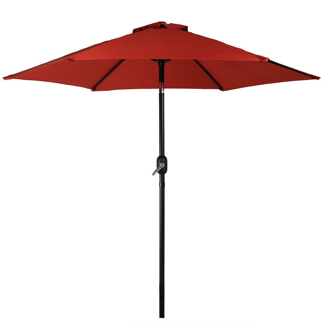 Sunnydaze 7.5 ft Aluminum Patio Umbrella with Tilt and Crank - Burnt Orange Image 1