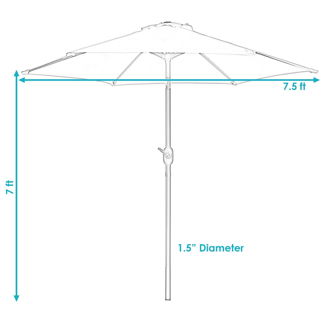 Sunnydaze 7.5 ft Aluminum Patio Umbrella with Tilt and Crank - Blue Image 3