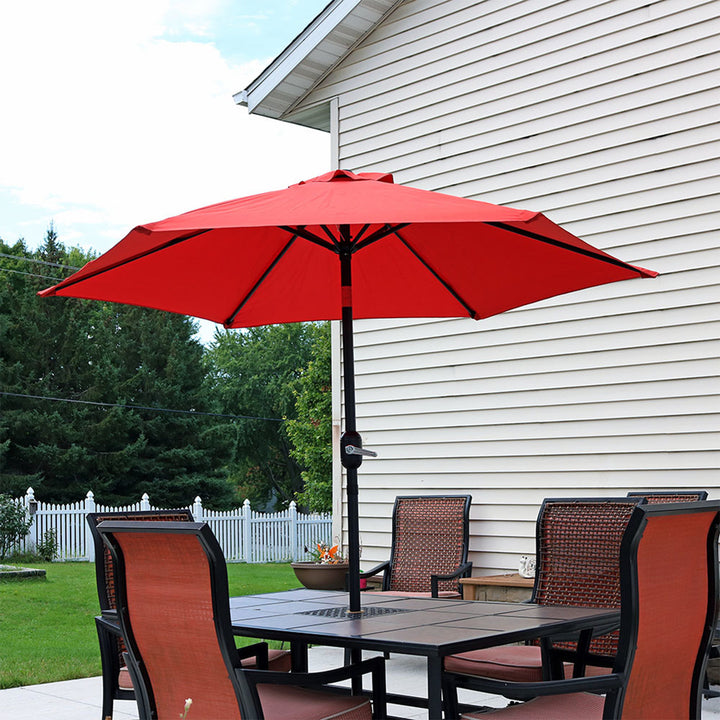 Sunnydaze 7.5 ft Aluminum Patio Umbrella with Tilt and Crank - Burnt Orange Image 4