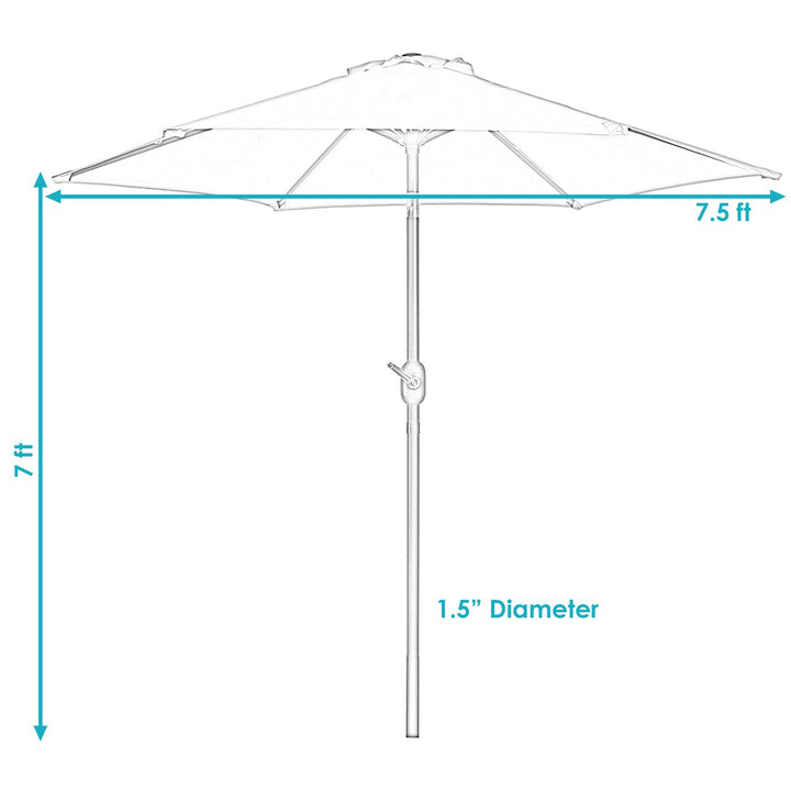 Sunnydaze 7.5 ft Aluminum Patio Umbrella with Tilt and Crank - Burnt Orange Image 3