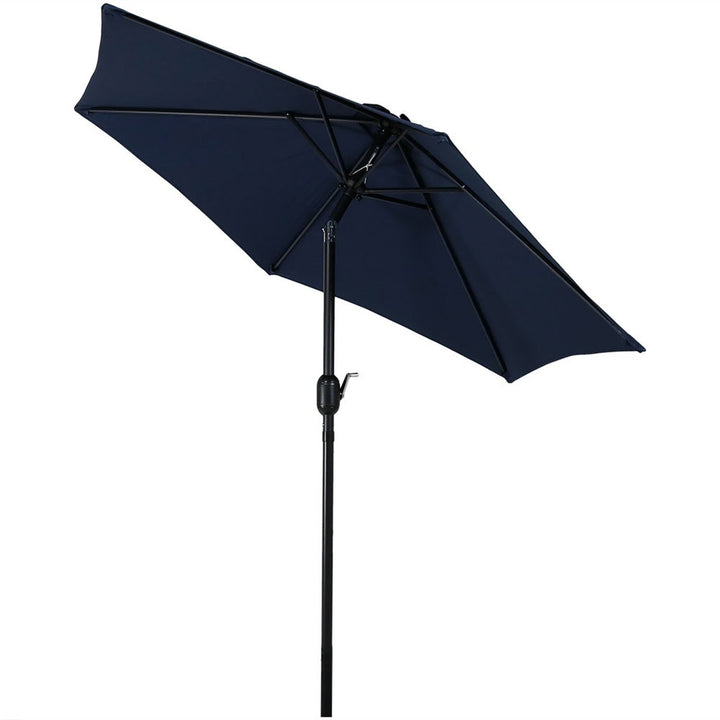 Sunnydaze 7.5 ft Aluminum Patio Umbrella with Tilt and Crank - Blue Image 8