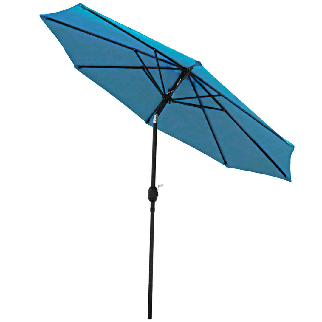 Sunnydaze 9 ft Aluminum Patio Umbrella with Tilt and Crank - Turquoise Image 11