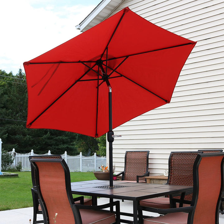 Sunnydaze 7.5 ft Aluminum Patio Umbrella with Tilt and Crank - Burnt Orange Image 5