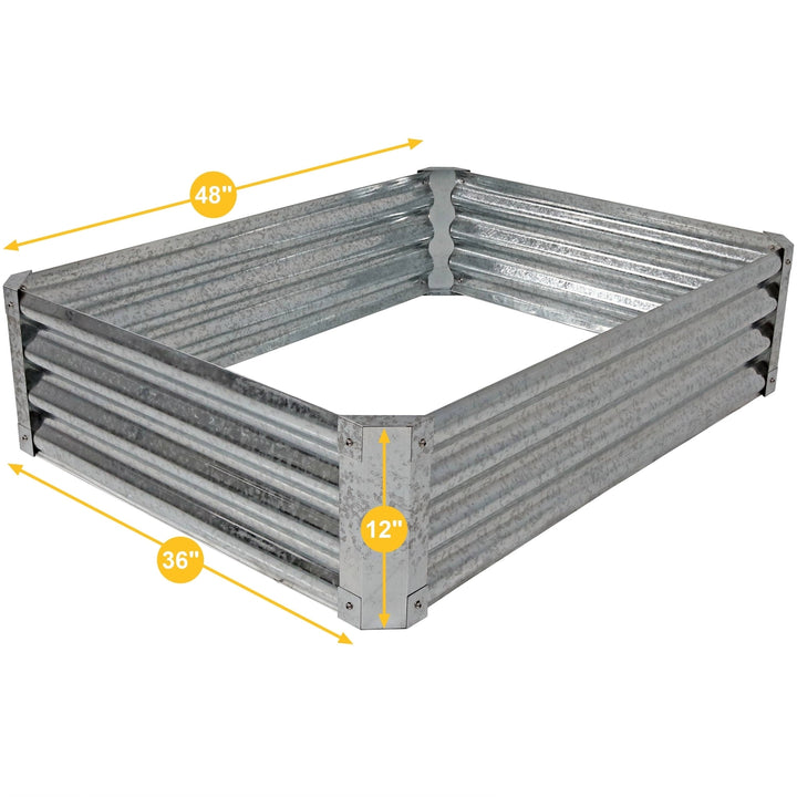 Sunnydaze Galvanized Steel Rectangle Raised Garden Bed - Gray - 48 in Image 3