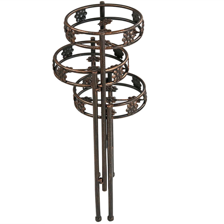 Sunnydaze Bronze Painted Metal 3-Tier Staggered Folding Plant Stand - 29 in Image 7