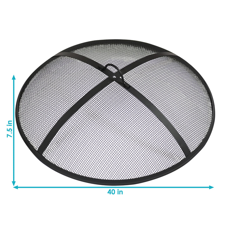 Sunnydaze 40 in Steel Round Fire Pit Spark Screen Image 3