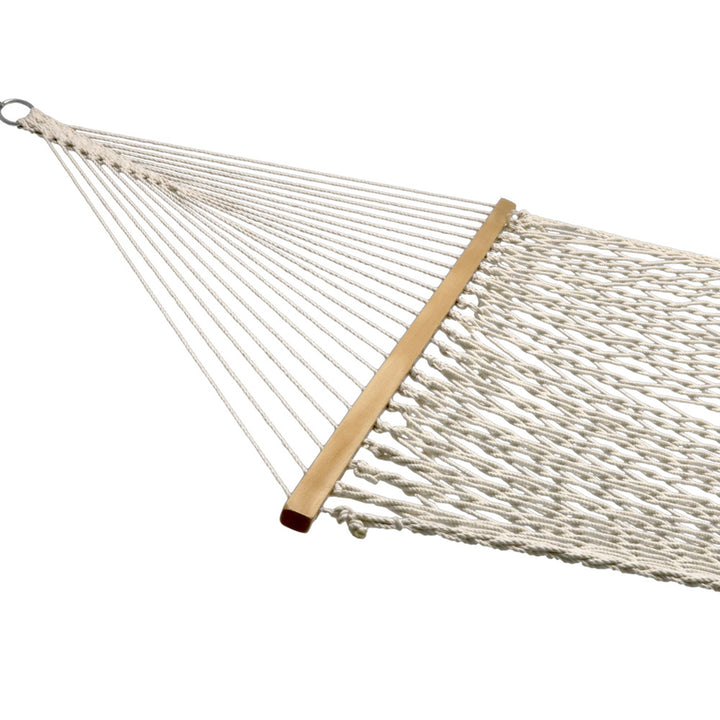 Sunnydaze 2-Person Cotton Rope Hammock with Spreader Bars - Natural Image 5