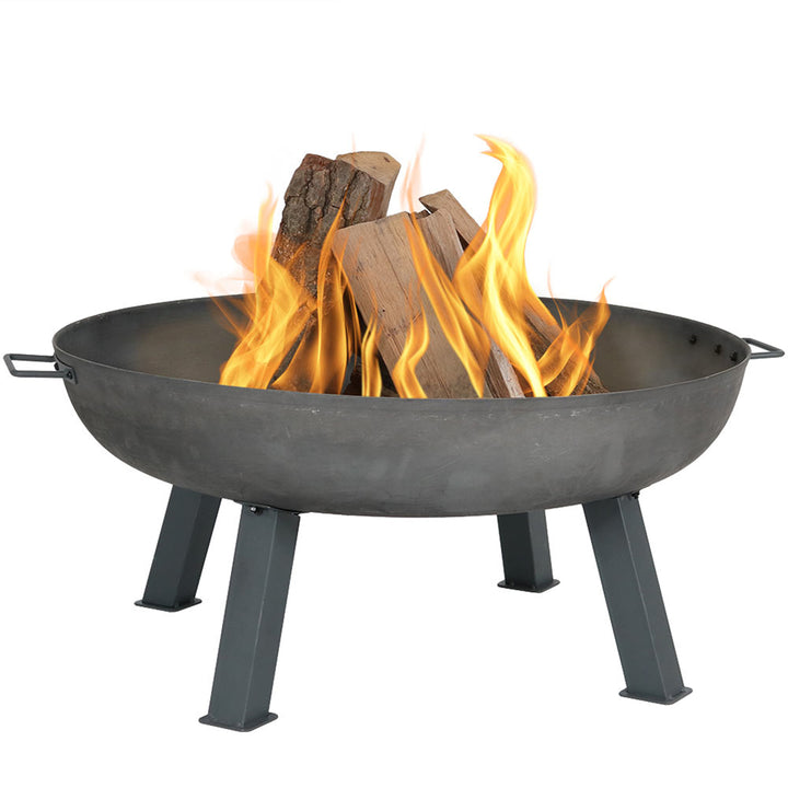 Sunnydaze 34 in Rustic Cast Iron Fire Pit Bowl with Stand - Steel Image 1