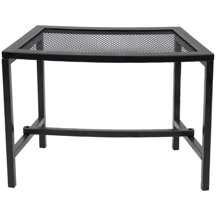 Sunnydaze Mesh Metal Patio Curved Fire Pit Bench - Black - Set of 4 Image 11