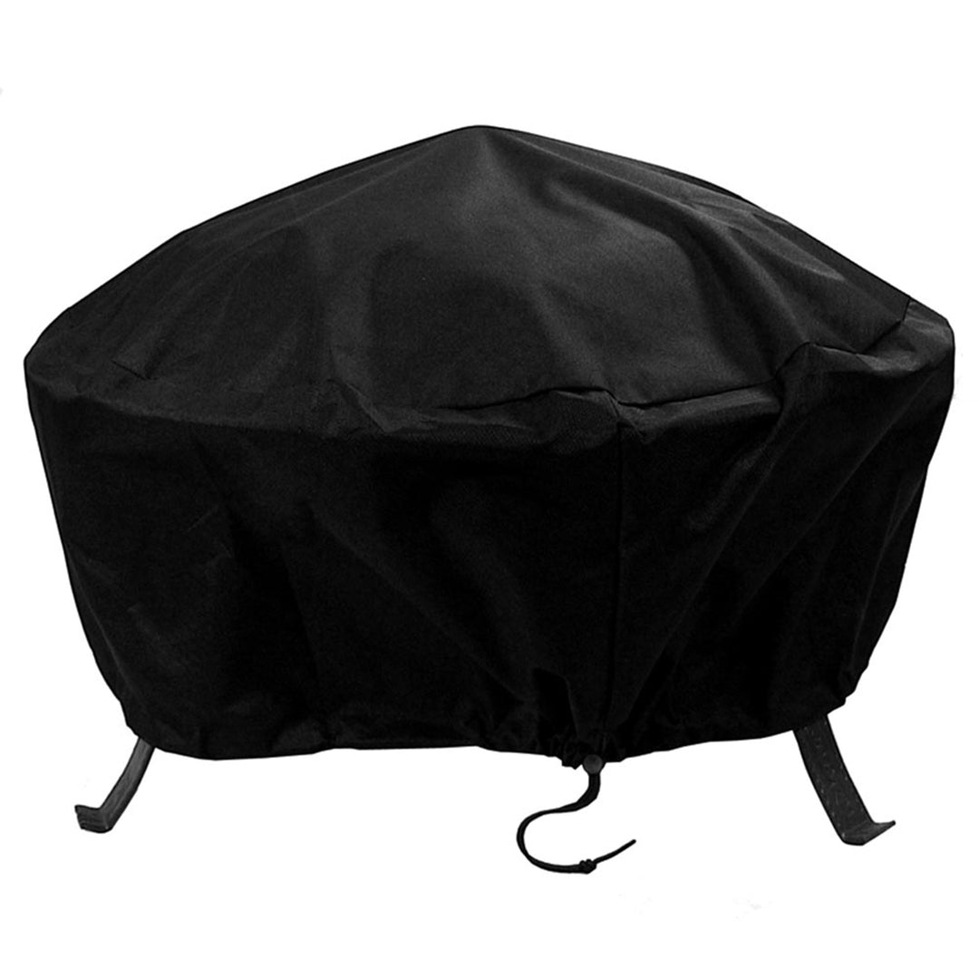 Sunnydaze 30 in Weather-Resistant PVC Round Fire Pit Cover - Black Image 1