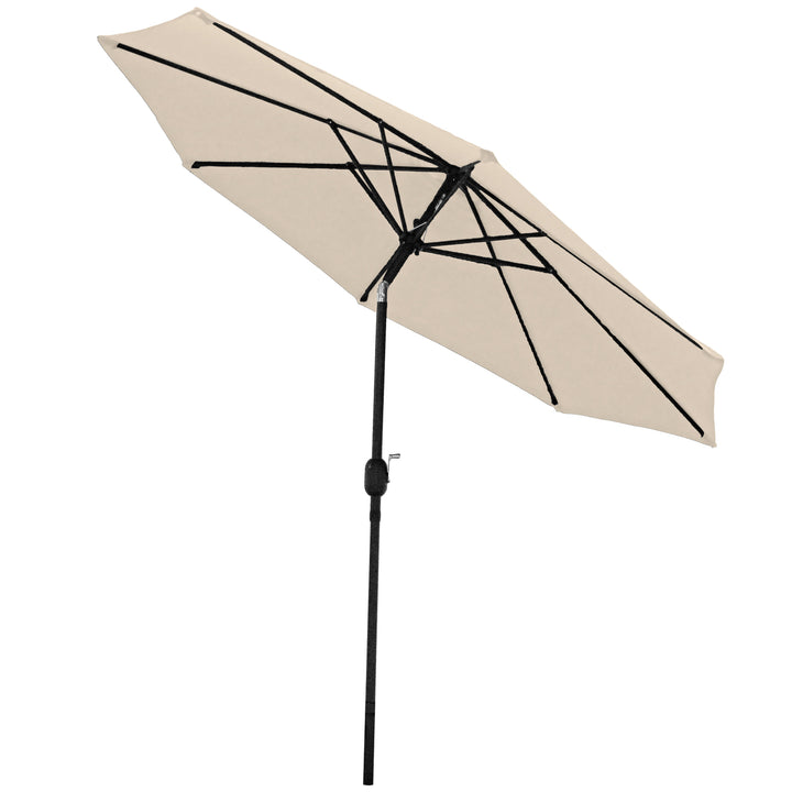 Sunnydaze 9 ft Aluminum Patio Umbrella with Tilt and Crank - Beige Image 8