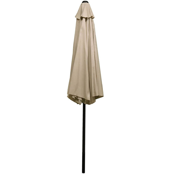 Sunnydaze 9 ft Aluminum Patio Umbrella with Tilt and Crank - Beige Image 9