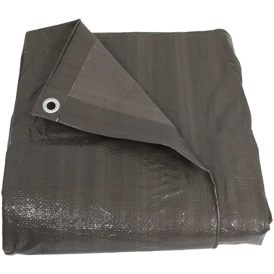 Sunnydaze Polyethylene Multi-Purpose Tarp - Dark Gray - 9 ft x 12 ft Image 1