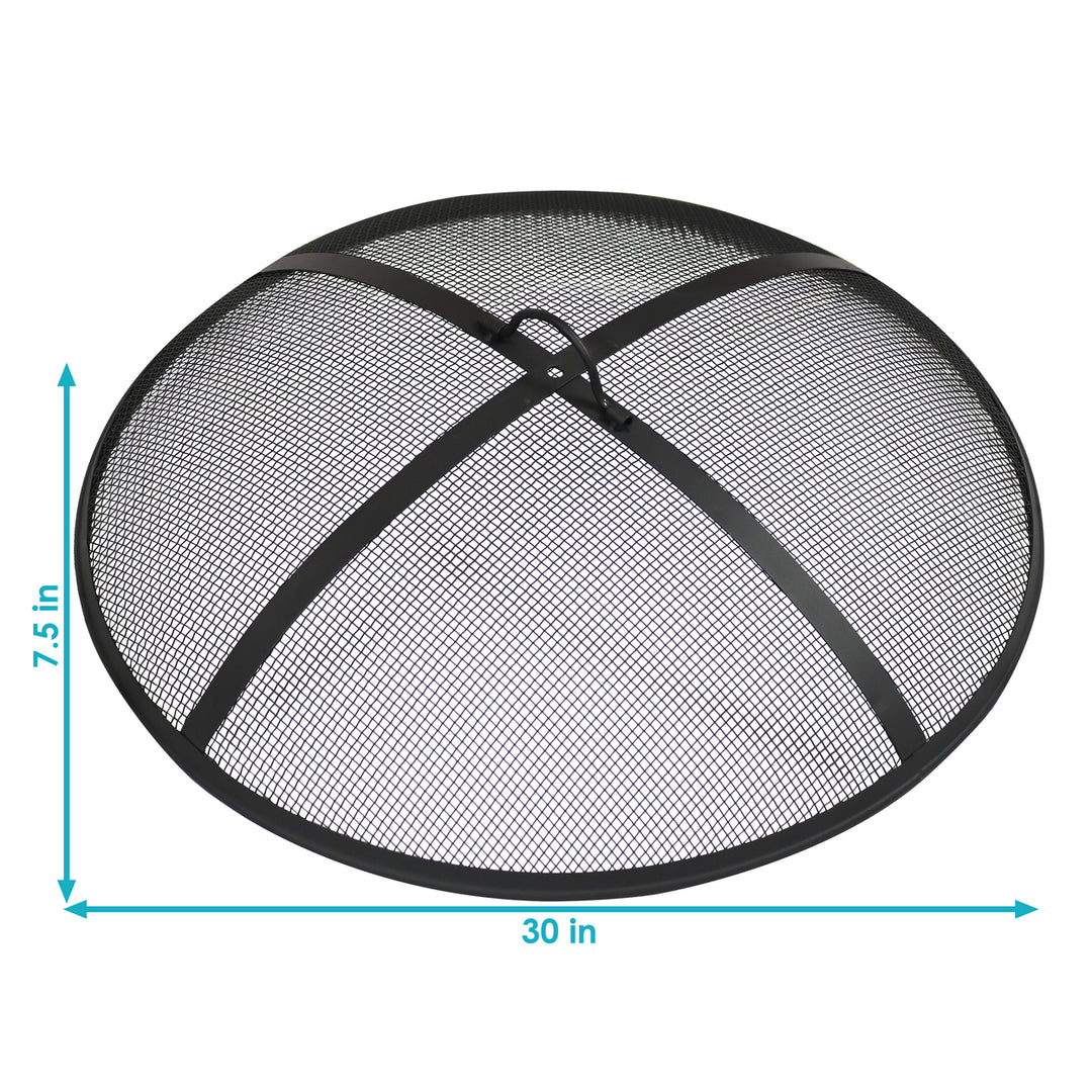 Sunnydaze 30 in Steel Round Fire Pit Spark Screen Image 3