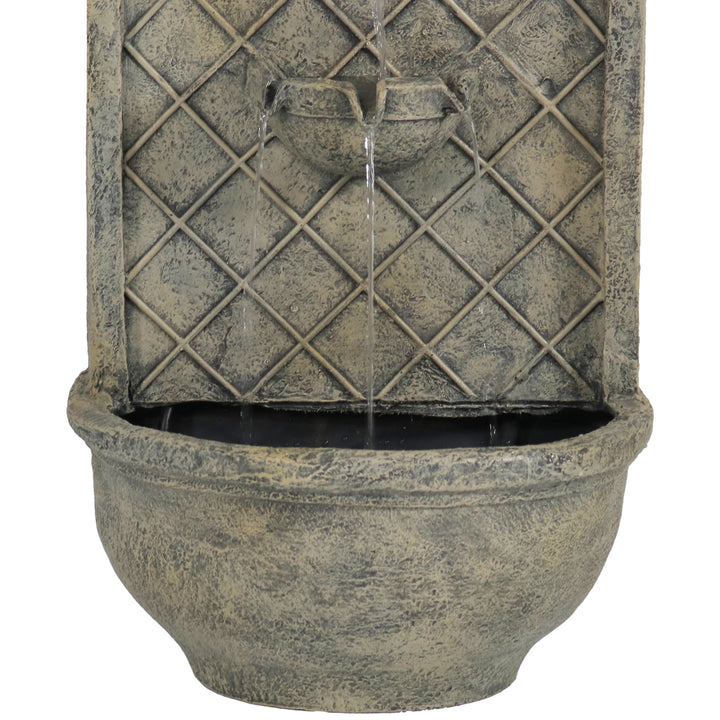 Sunnydaze Messina Polystone Outdoor Wall Fountain - French Limestone Image 7