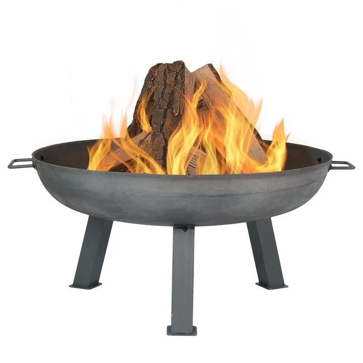 Sunnydaze 30 in Rustic Cast Iron Outdoor Raised Fire Pit Bowl - Steel Image 1