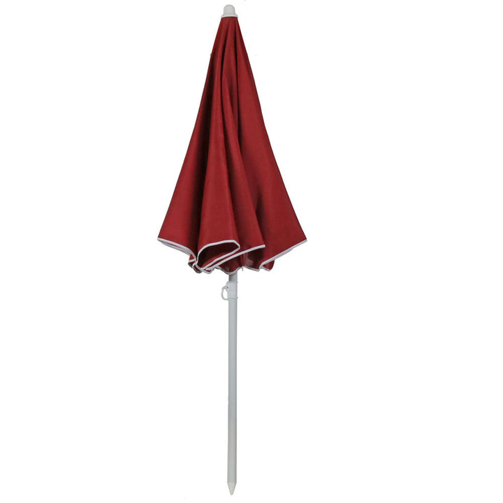 Sunnydaze 5 ft Steel Beach Umbrella with Tilt - Red Image 10