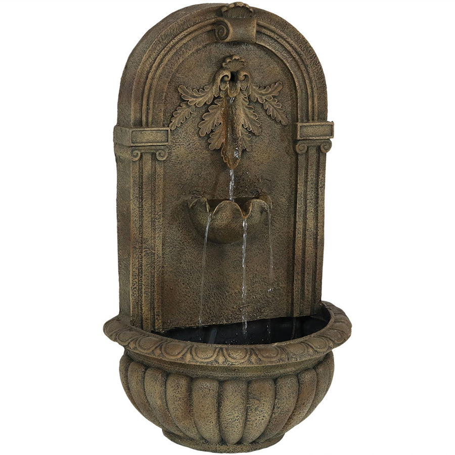 Sunnydaze Florence Polystone Outdoor Wall Fountain - Florentine Stone Image 1