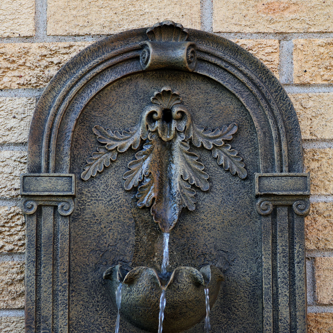 Sunnydaze Florence Polystone Outdoor Wall Fountain - Florentine Stone Image 3