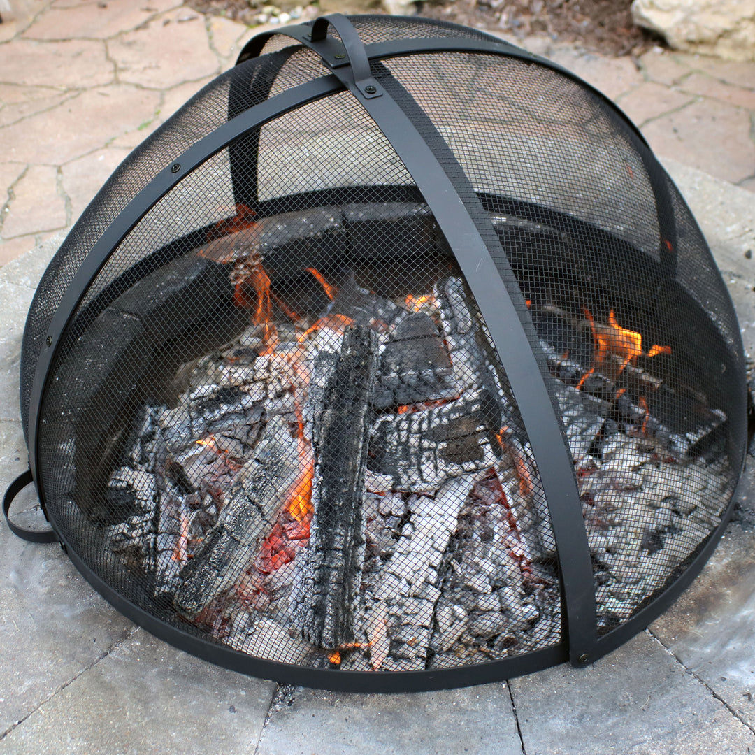 Sunnydaze 40 in Easy Access Steel Fire Pit Spark Screen Image 5