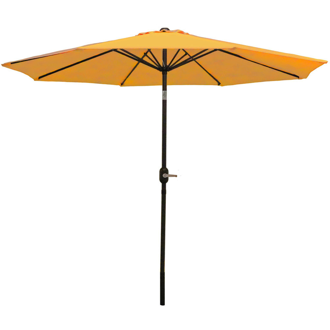 Sunnydaze 9 ft Aluminum Patio Umbrella with Tilt and Crank - Gold Image 1