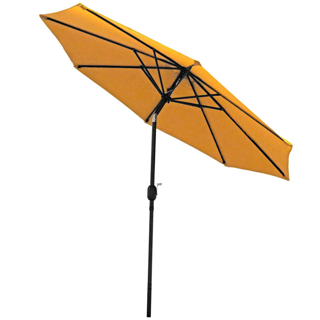 Sunnydaze 9 ft Aluminum Patio Umbrella with Tilt and Crank - Gold Image 11